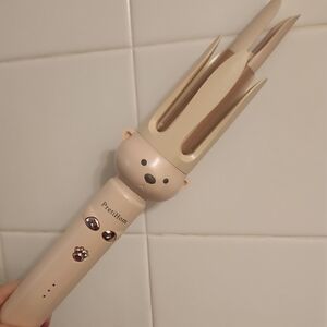 Bear-Themed Hair Curling Iron in Pink/Beige